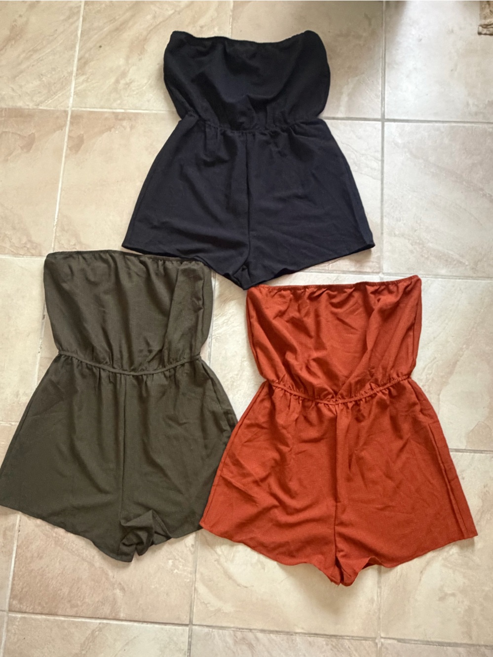 Women’s Strapless 3 pack Rompers